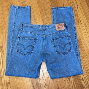 Levi's Y2K 505 Made Oct 2006 Black Batwing Blue Jeans Excellent Men's W/33 L/34